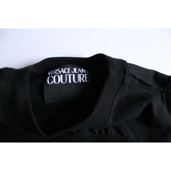 Versace Jeans Couture Black Cutout Front Mini Dress Size 8 - Picture 8 of 11